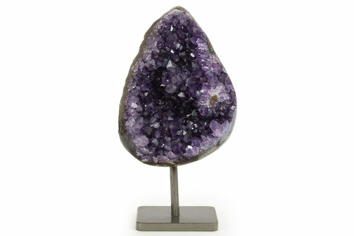Dark Purple Amethyst Geode On Metal Stand - Uruguay #342700